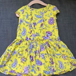 Janie and Jack yellow with flower dress & headband